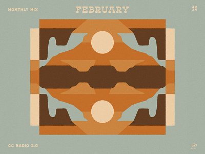 Monthly Mix: February album art clouds cosmic desertwave desert february illustration landscape monthly mix mountains music art playlist playlist cover reflecting southwestern spotify playlist sunset trippy western