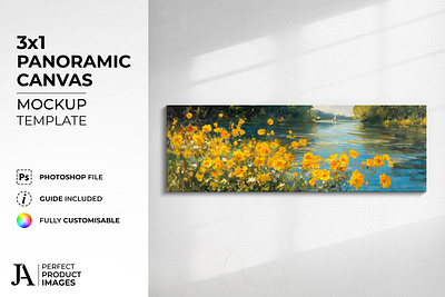 3x1 PANORAMIC CANVAS MOCKUP TEMPLATE design