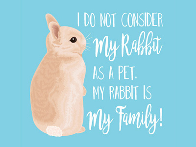 Rabbit cute family illustration kelinci pet quotes rabbit vector