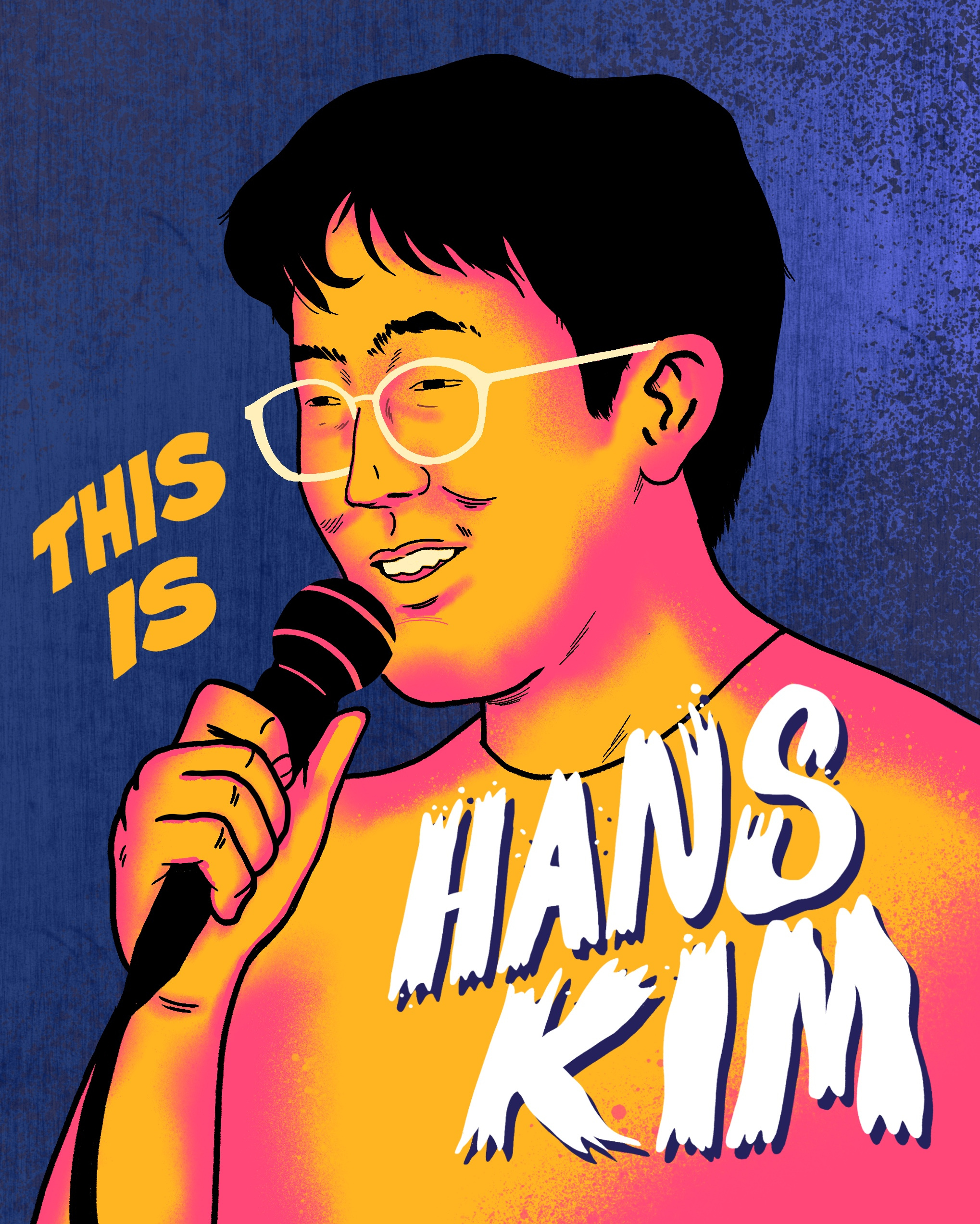 Hans Kim portrait comedy hans kim illustration nightclub portrait