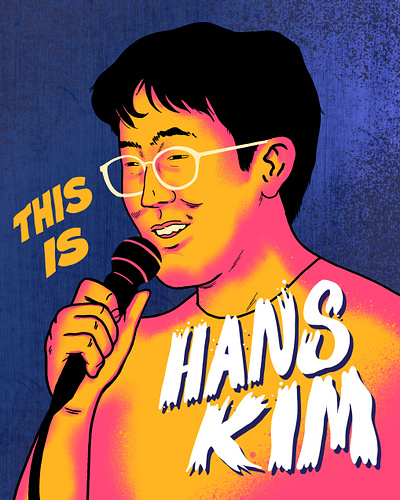 Hans Kim portrait comedy hans kim illustration nightclub portrait