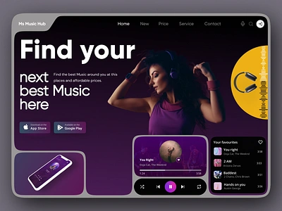 Ms Music Hub - Landing Page Design design designer home page landing page music music landing page music shop music website ui design web web app web application web design web designer webdesign website website design website designer