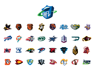 Sean's NFL - NFL Concept Logos branding design football graphic design identity illustration illustrator logo logos nfl sports sports logo vector