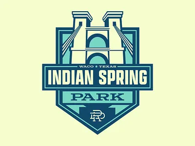 Indian Spring Park badge badge hunting bridge color palette graphic desing illustration indian logo monogram park river spring suspension bridge t shirt