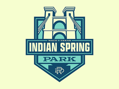 Indian Spring Park badge badge hunting bridge color palette graphic desing illustration indian logo monogram park river spring suspension bridge t shirt