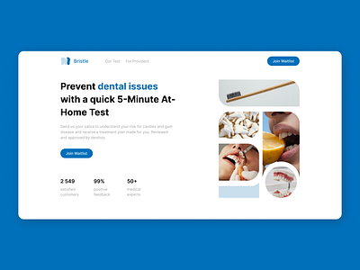 Landing page - dental test cta dental design hero section landing page ui uiux web website