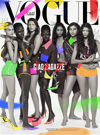 Vogue Italia | February 2024 | Magazine Cover | Nomehas Visuals art director graphic design vogue vogue italia