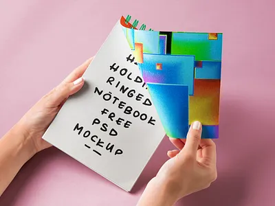 Free Hand Holding Ringed Psd Notebook Mockup branding mockup notebook mockup