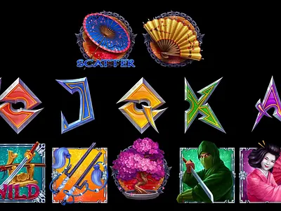 Animation of the set of slot characters animation design slot gambling design game animation game art game design graphic design japanese game japanese slot motion graphics shinobi shinobi symbols slot animation slot design slot machine symbols animation symbols art symbols design