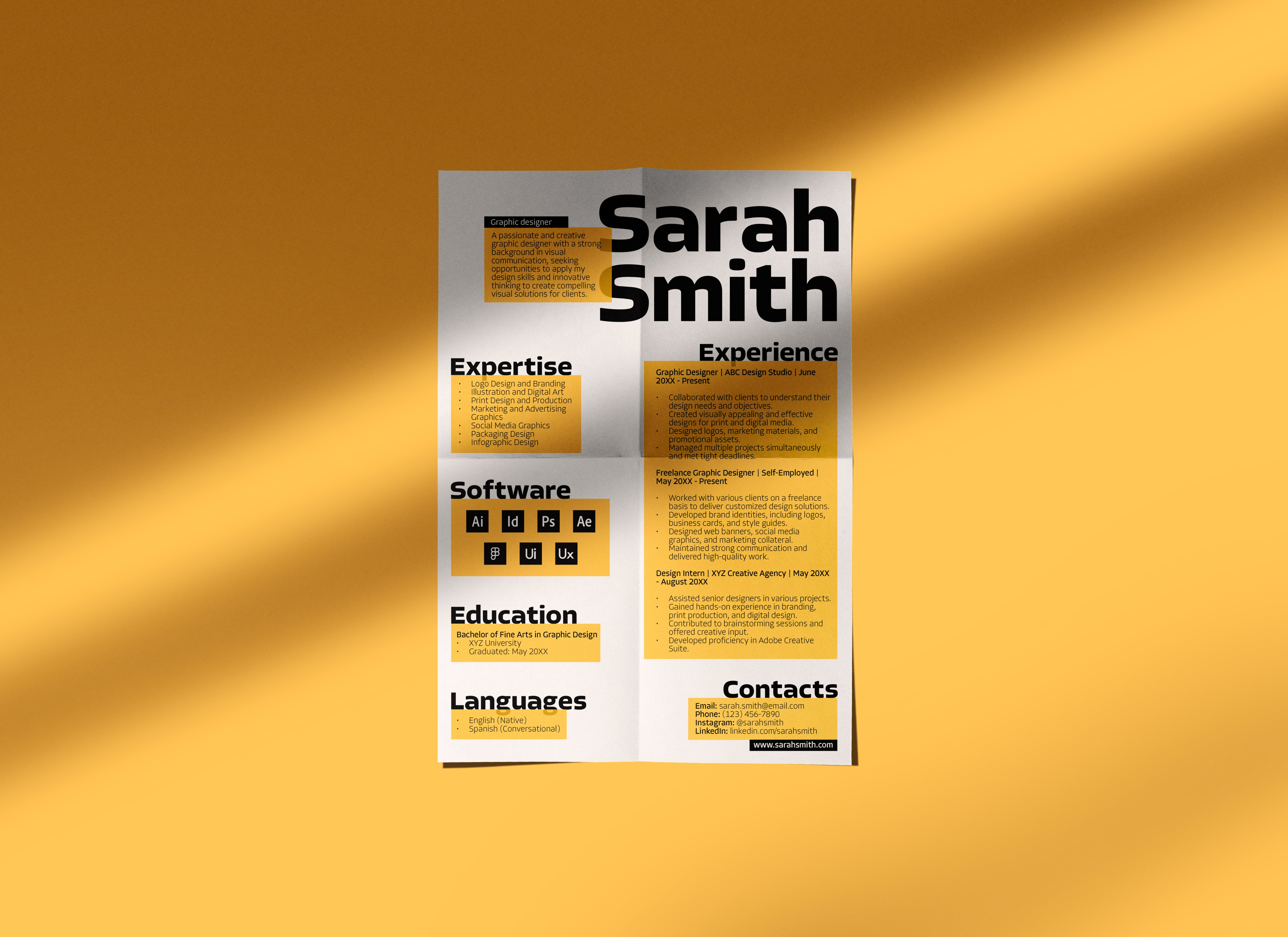 Sticky Note Resume Template design freetemplate graphicdesign illustrator resumetemplate template