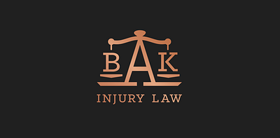 BAK Injury Law - Unused Logo Option branding copper corporate corporate design design gradient identity injury law las vegas law lawyer logo professional scales