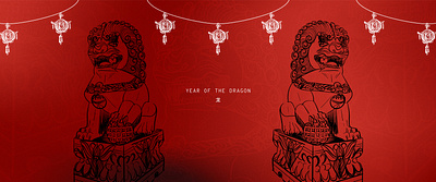 Year of the Dragon chinese new year graphic design guardian lions illustration illustrations year of the dragon