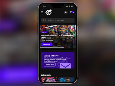 Surge TCG Mobile Application Concept - Home app application figma mobile product ui ux