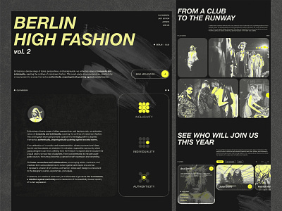 Fashion Event Website brutalist fashion fashion show green and black minimalist modern website website website idea