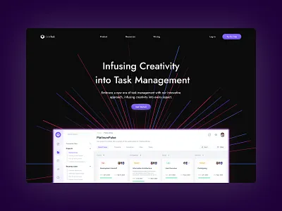 OctaTask - Hero Section black branding clean creative design featured graphic illustration inspiration management mobile pink product design task ui ui ux ux web website white