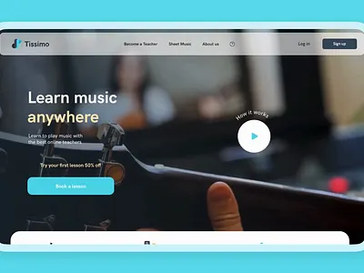 Landing Page Music Learning Saas App landing landing page learning music music learning page teaching ui ux web page