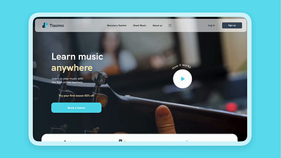 Landing Page Music Learning Saas App landing landing page learning music music learning page teaching ui ux web page