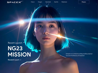 SpaceX Galaxy UI/UX Landing Page Design