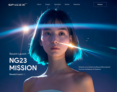 SpaceX Galaxy UI/UX Landing Page Design