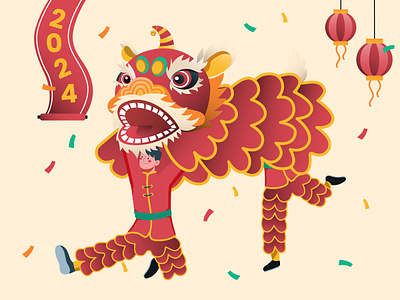 Chinese New Year Illustration 2024 chinese chinese dragon chinese new year chinese new year 2024 culture dragon festival gong xi fa cai happy new year illustration lantern lunar lunar new year new year year of the dragon