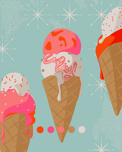Scoop of Love cone dessert food illustration icecream illustration sprinkles valentines day