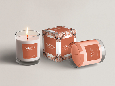 Aroma Bloom Candle Label Design box label design brand branding candle candle label candle label design candle label designing candle packaging design graphic design graphic designer illustration label label design logo logo design logo designer packaging ui
