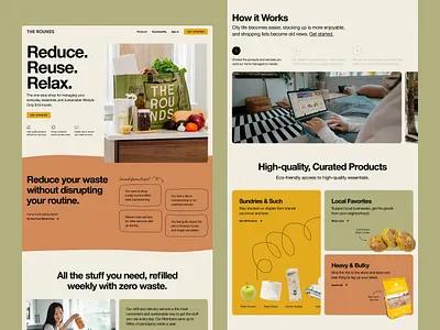 Sustainable Delivery Homepage Design bento d2c eco friendly helvetica homepage modular startup sustainability sustainable web web design