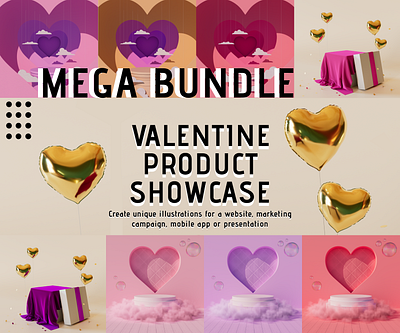 Final VALENTINE PRODUCT! Available now! 3d 3d cg 3d modelling branding case study cg art design digital art digital design graphic design illustration mockups podium product display prototype ui valentine valentines day valentines day podium display wireframe