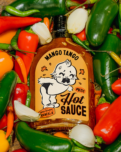 Big Baby Vegan Hot Sauce Label adobe branding design graphic design hot sauce illustration illustrator label label design logo packaging packaging design typography