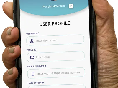 User Profile Page app design profile page ui