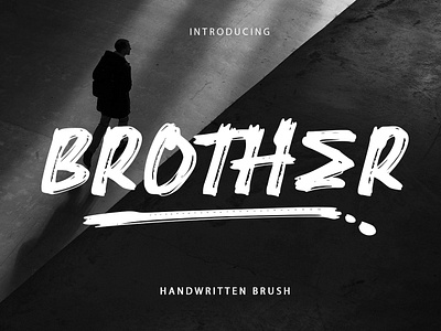 Brother Brush Font bold branding brush design font handbrush handmade handwritten headline letterhead lettering logo paint paintbrush poster sketch texture typeface typeset typography