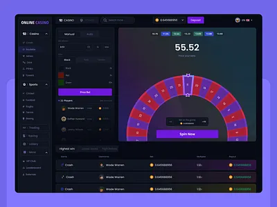 Crypto- Casino Interface (Roulette Page) 3d animation casino casino art casino dashboard casino games ui casino interface casino roulette page casino website crypto casino graphic design live casino online casino web design
