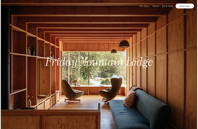 Friday Mountain Lodge branding hotel illustration logo webdesign