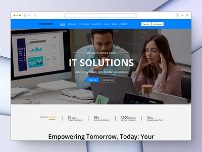 IT Solution Website Landing Page. adventureonthego branding design itsolution itsolutionlandingpage landingpage ui ui design ux