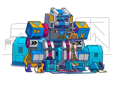 REPAIR 2d 3d adobe illustrator cyberpunk design illustration vector xhyle