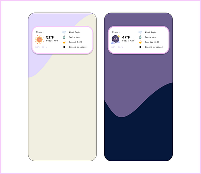 Weather Widget UI app design mobile app mobile ui ui ux weather weather ui weather widget widget