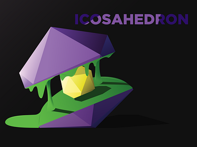 PLATONIC SOLID - ICOSAHEDRON 3d icosahedron illustration liquid math platonic solid ui
