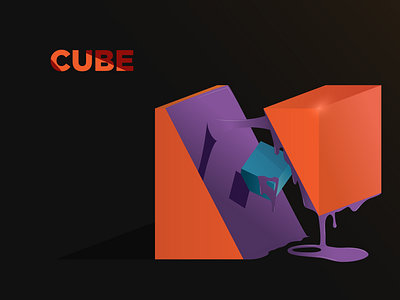PLATONIC SOLID - CUBE behance cube elastic illustration liquid platonic platonic solid project softness solid