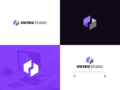 Vistrix Studio logo design I Letter v+s logo design . logo minimal logo modern logo vistrix logo