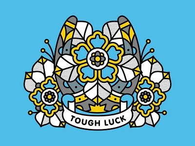 🏇Tough Luck flash flower halftone horse shoe illustration luck monoline pop art tattoo