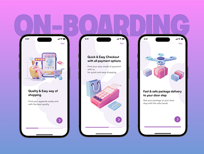 User onboarding UI for e-commerce app branding design graphic design mobile ui ux