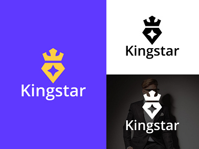 Kingstar Logo brand identity branding creative crown design flat illustration king lettermark logo logo design logos mark minimalist modern logo monogram royal star symbol