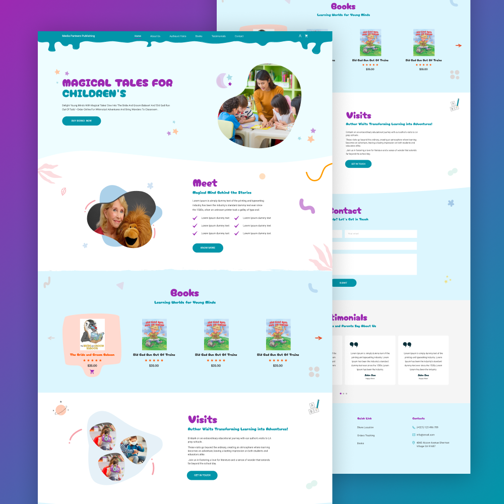 Kids Book Collection author design author website book childern childern book children children book childrens dailyui figma kids book kids web design kids website ui uidesign ux writer website