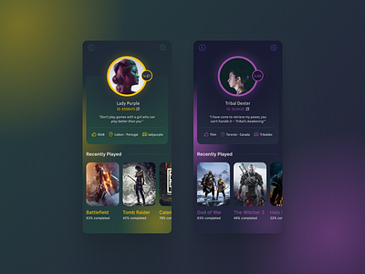 Daily UI Design Challenge | Day 06 | User Profile app dailyui design figma game gameui graphic design profile ui uigame user userinterface web