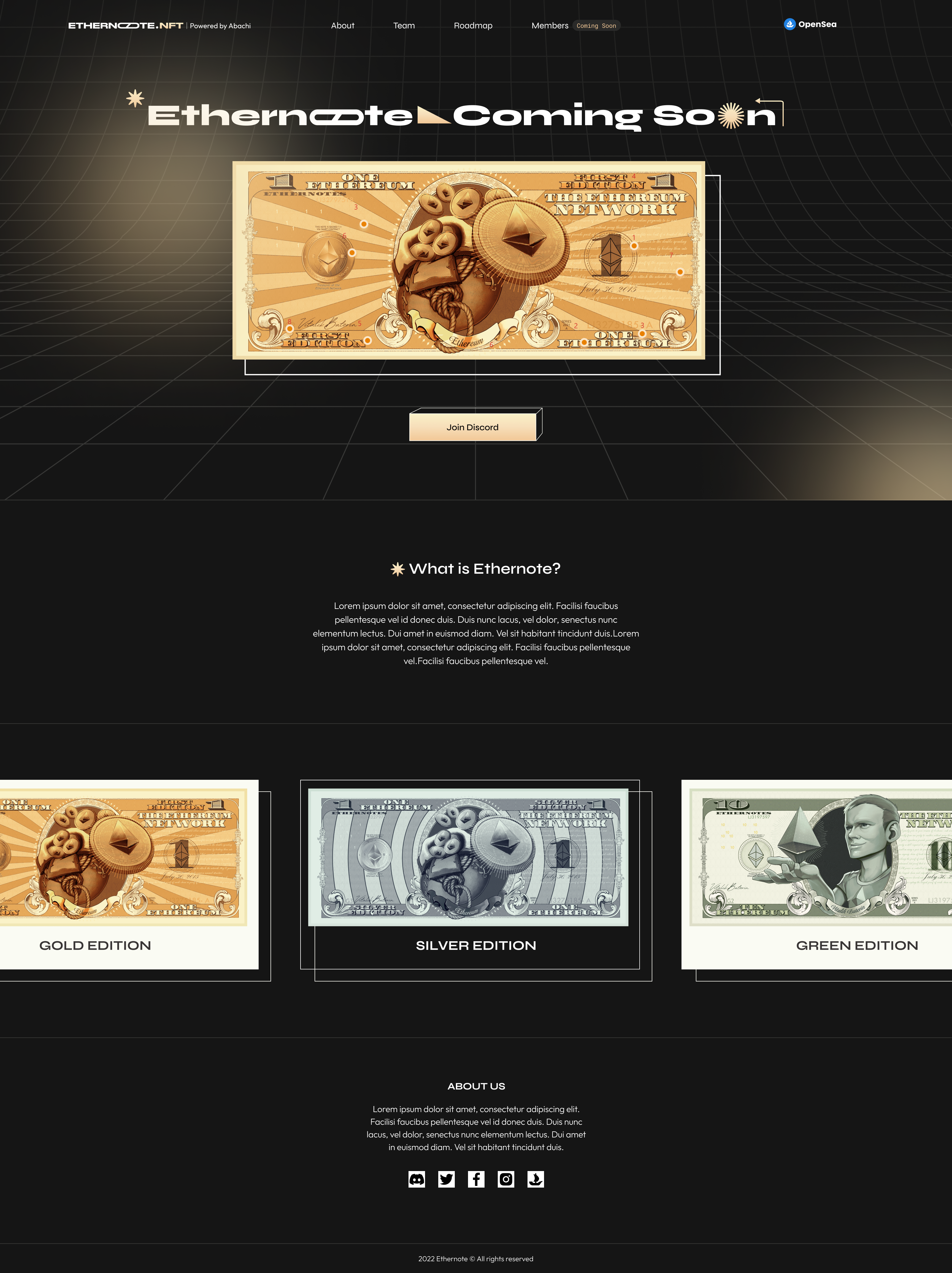 Web 3.0 NFT project landing page design illustration landing page nft note design ui web 3.0 web design