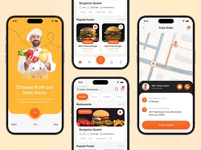 Food Delivery App UI app chief app concept delivery delivery app drink eating fast food food food app minimal mobile app redesign restaurant app tracking app trends ui ui design user interface ux