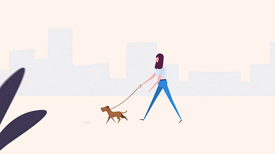 Stroll the City Sidewalks with Your Furry Companion 2danimation animation art character design illustration motion graphics walk