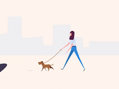 Stroll the City Sidewalks with Your Furry Companion 2danimation animation art character design illustration motion graphics walk