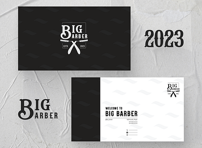 Big Barber (Card, Logo Design) black bold branding card card design design dribbbleart dribbbleinspiration graphic design illustration logo simple vector white