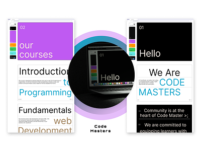 code masters adobe animation case study code coding courses design figma log motion graphics platform text ui ux webflow website